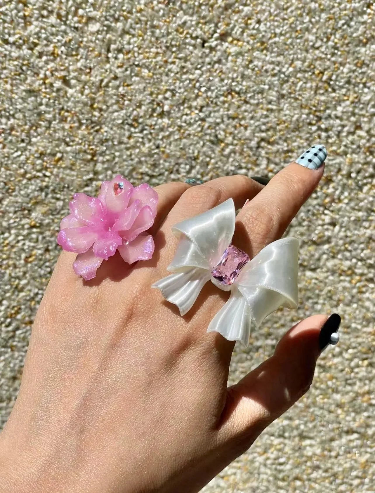 The One1| 3D Printed Silk White Bow Ring