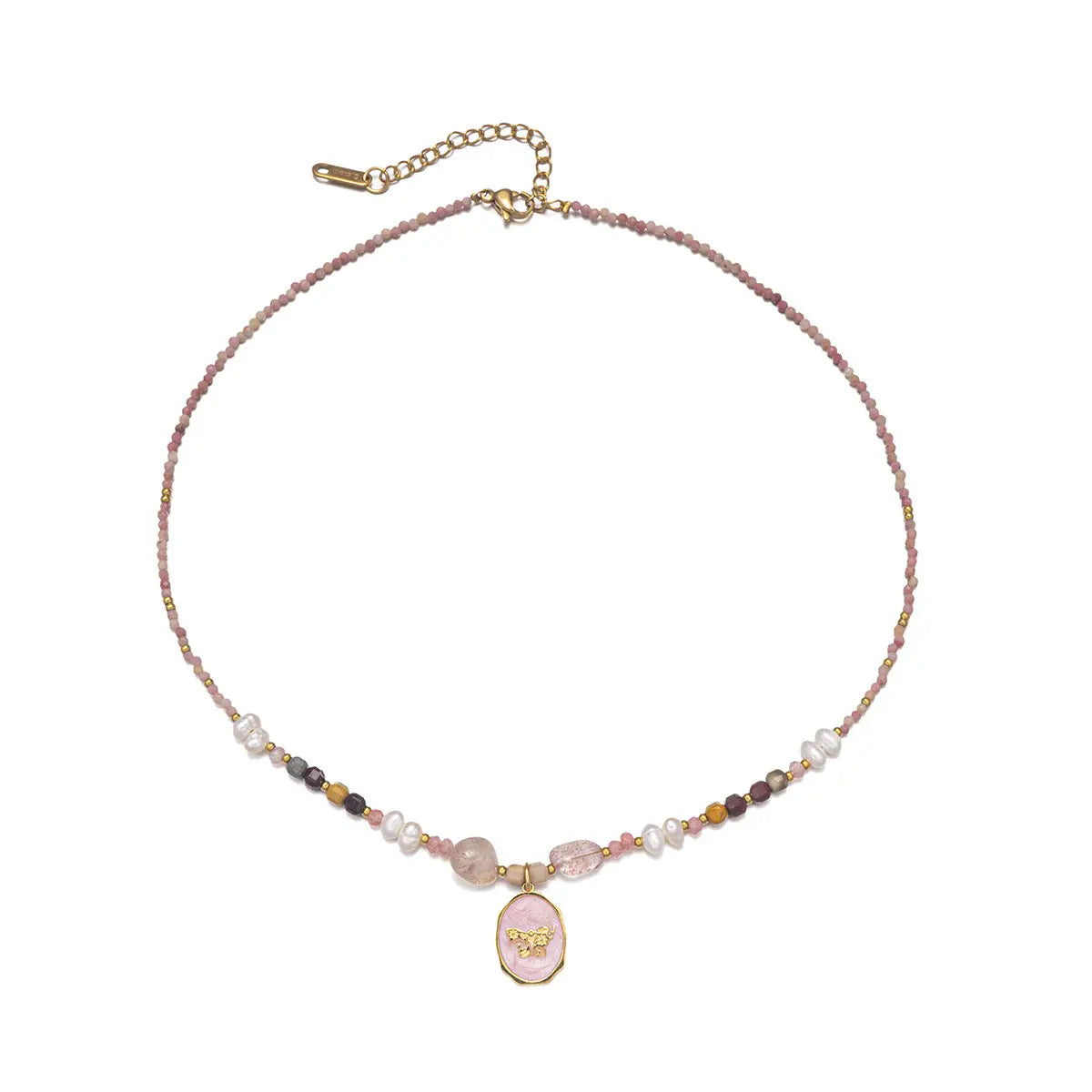 The One1| Colorful Natural Stone and Pearl Necklace for woman