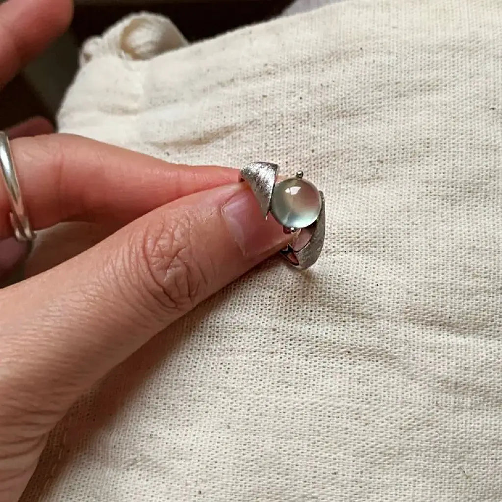 The One1| Sliver Swirl Prehnite Ring