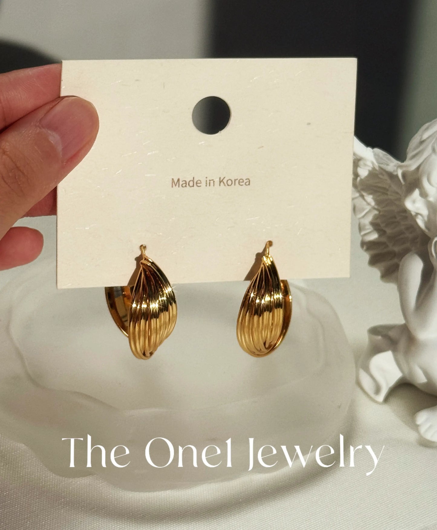 THE ONE1 - 24K Gold Woven Hoop Earrings