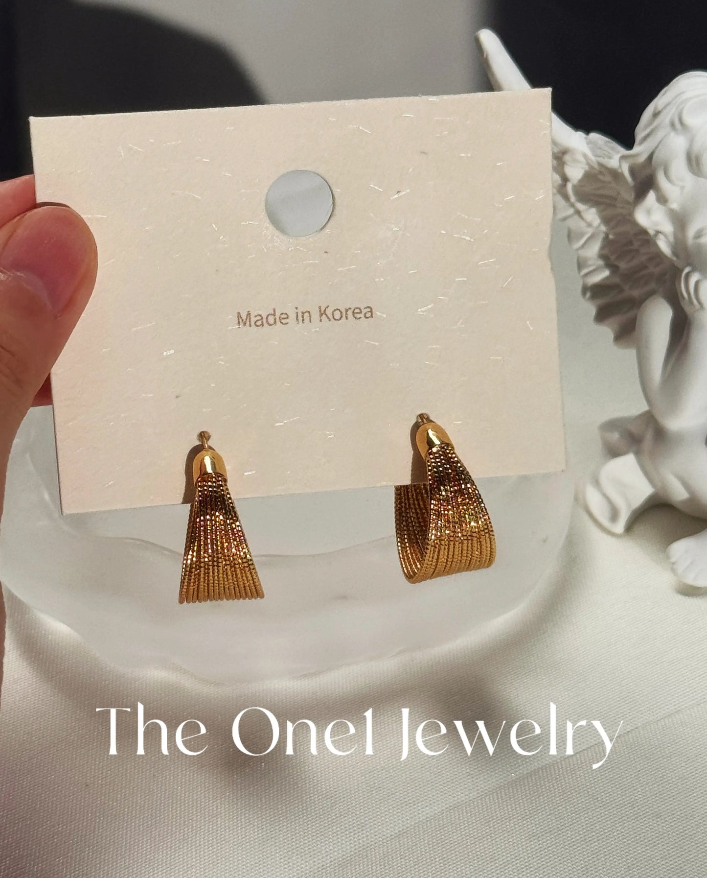 THE ONE1 - 24K Gold Woven High-Shine Hoop Earrings
