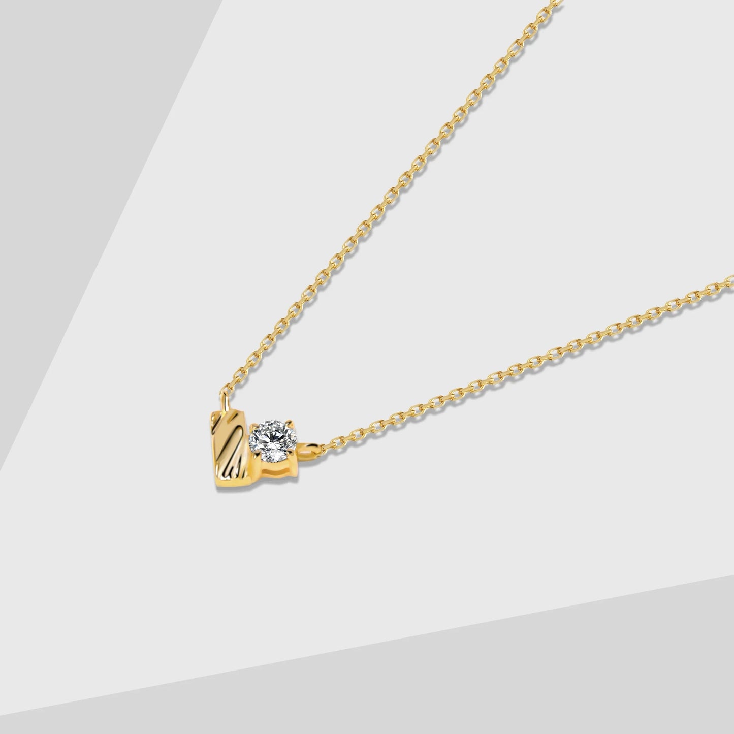 The One1| Steling Sliver Heart Necklace with Diamond for woman, 14K Gold Plated, summer necklace