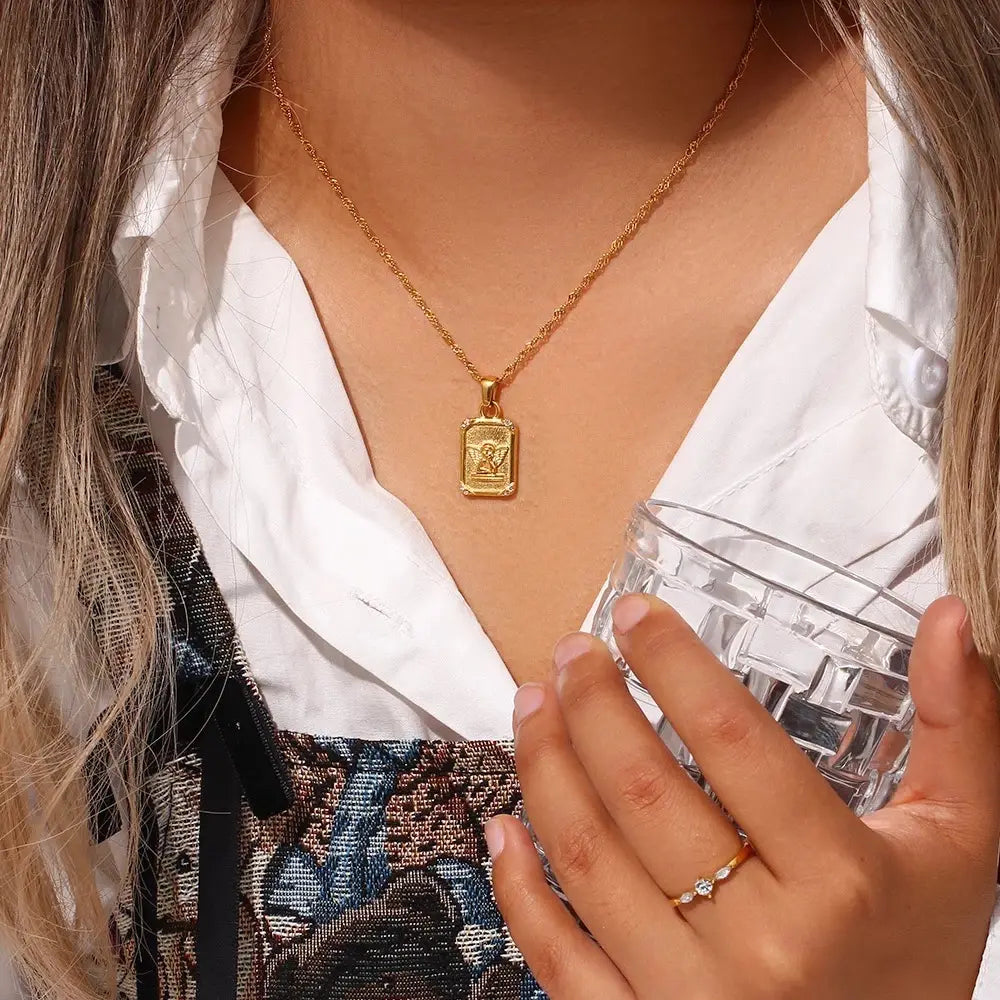 The One1| Angel squared, Cupid and Butterfly necklace for woman