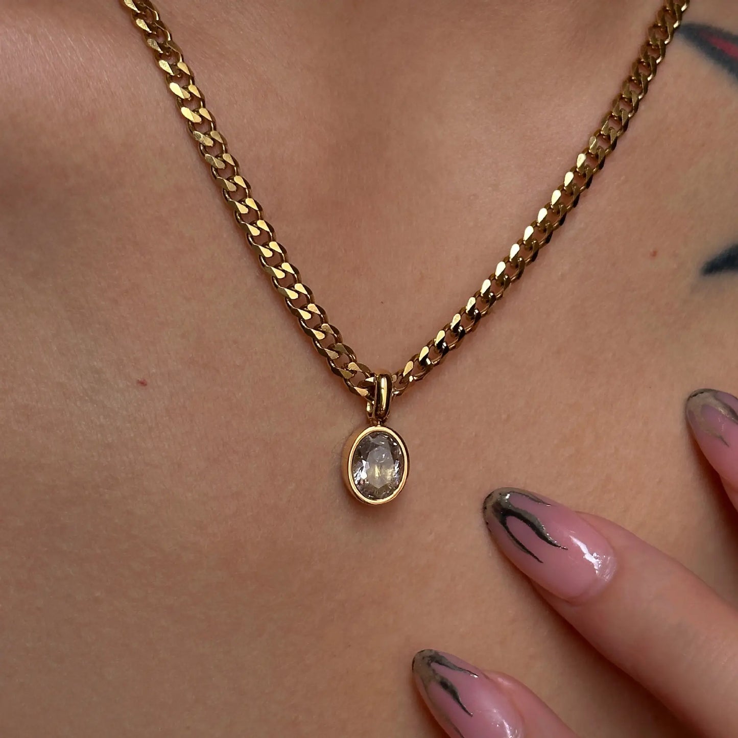 The One1| Diamond Cuban Necklace for man and woman, 18k gold plated