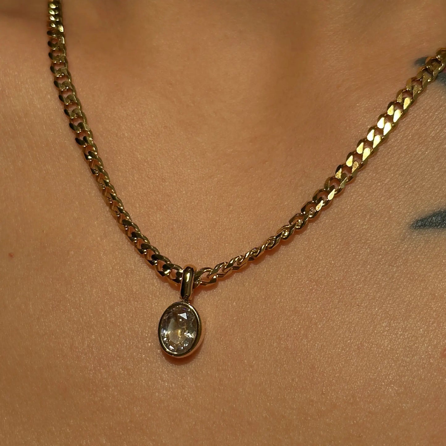 The One1| Diamond Cuban Necklace for man and woman, 18k gold plated