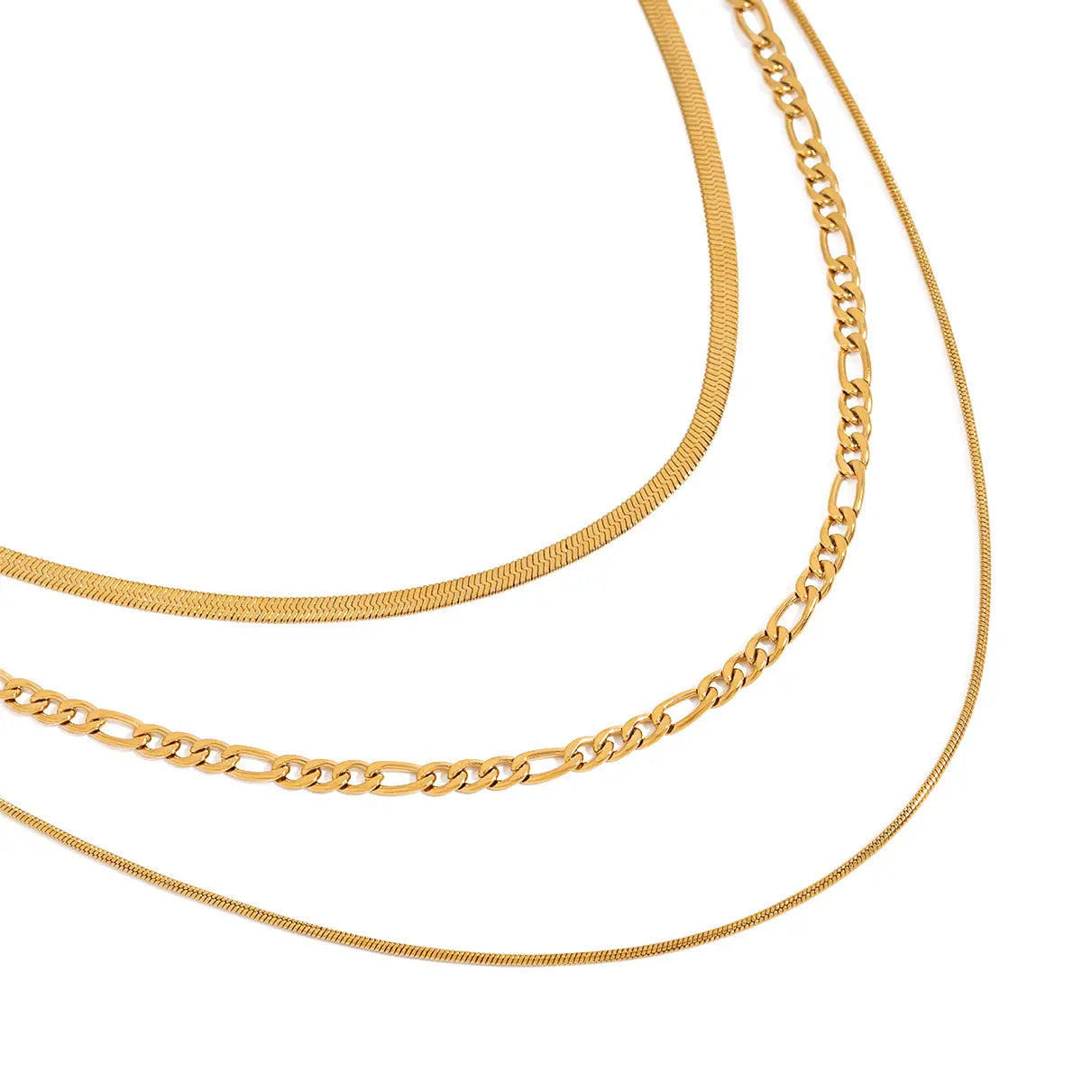 The One1| 3 IN 1 Waterproof Gold Snake Chain for woman, basic necklace for summer