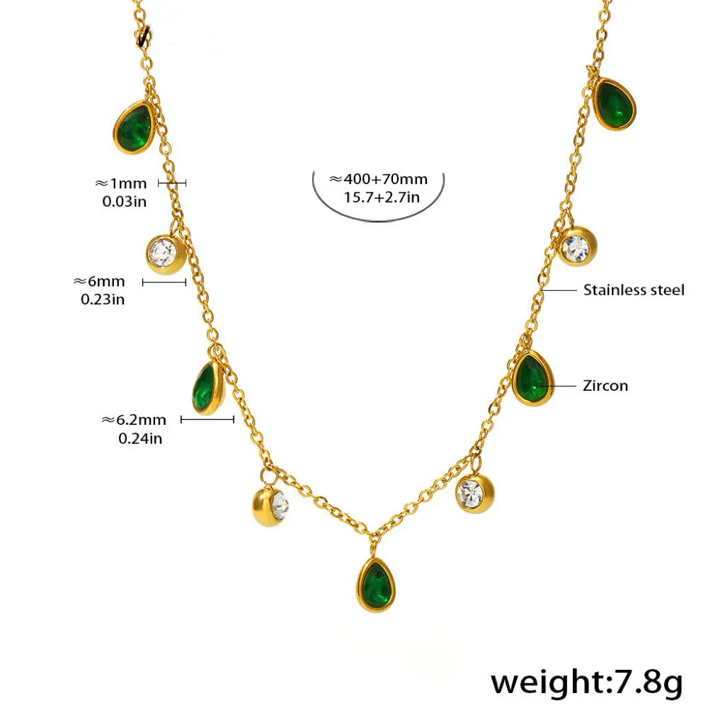 The One1| Iridescent Zircon Tassel Choker Necklace for woman, waterproof