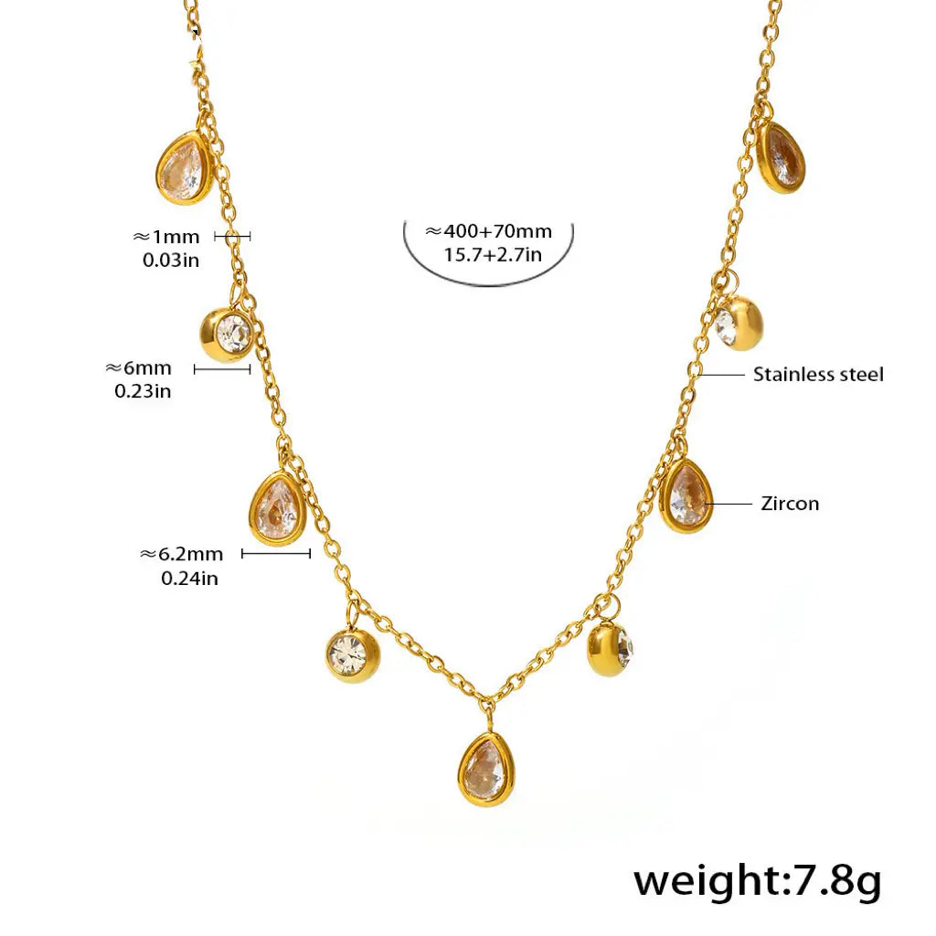 The One1| Iridescent Zircon Tassel Choker Necklace for woman, waterproof
