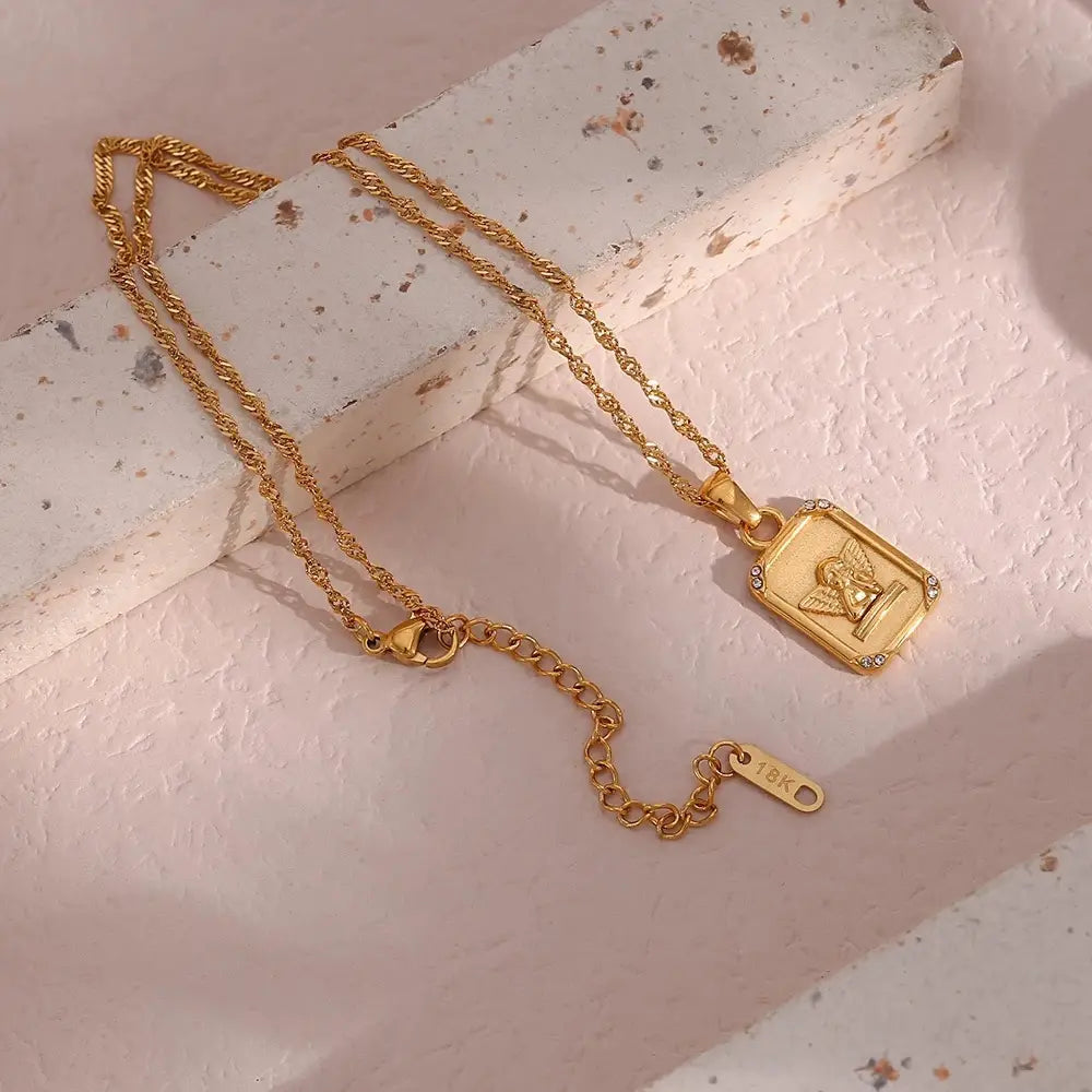 The One1| Angel squared, Cupid and Butterfly necklace for woman