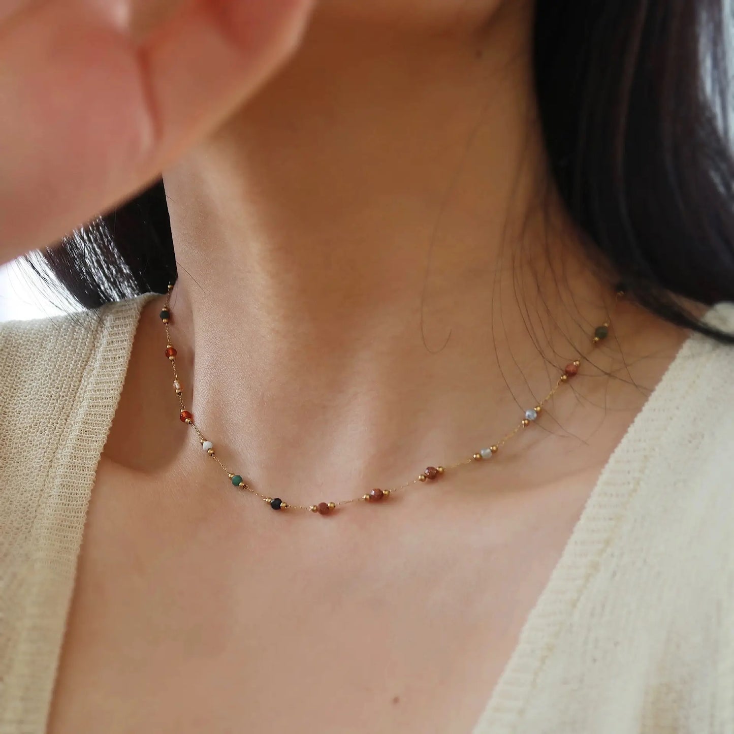 The One1| Dainty Color Bead Chain for woman