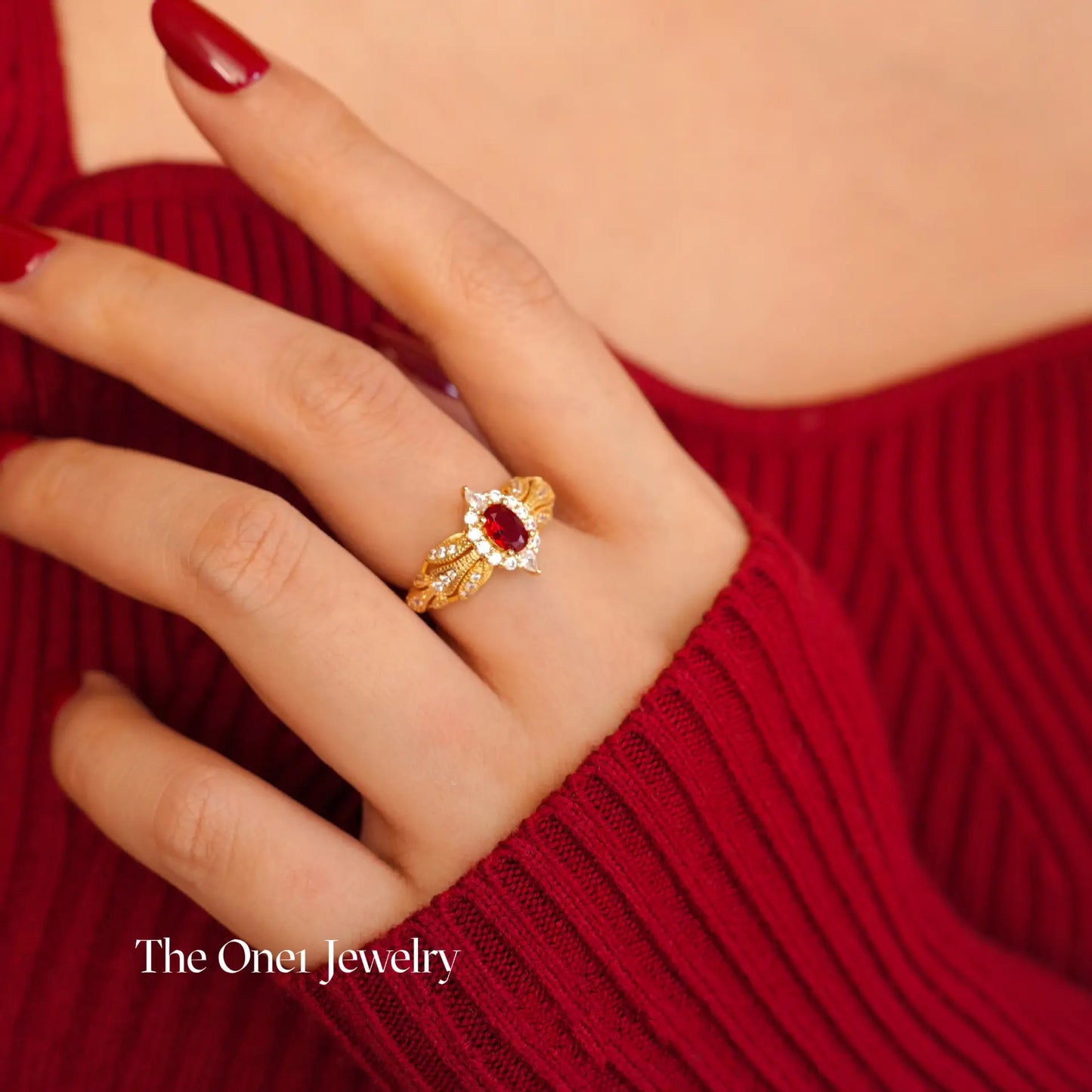 The One1| Vintage Ruby Ring, 18k gold