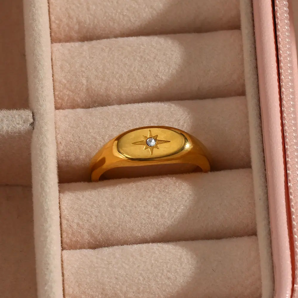 The One1| Eight-Point Star Diamond Ring, Waterproof and Colorfast
