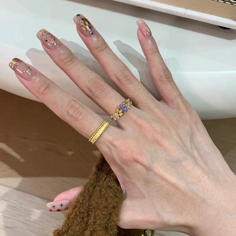 The One1| Vintage Bauhinia Blossom Diamond Ring, Adjustable