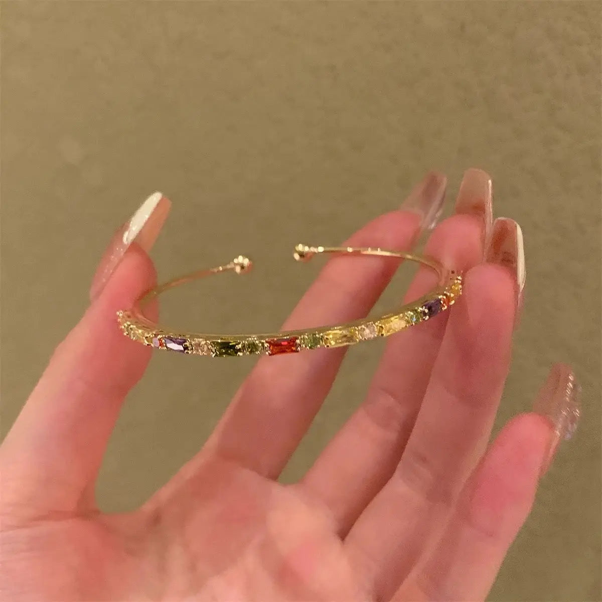 The One1| Rainbow Stone Bracelet/Bangle, Adjustable