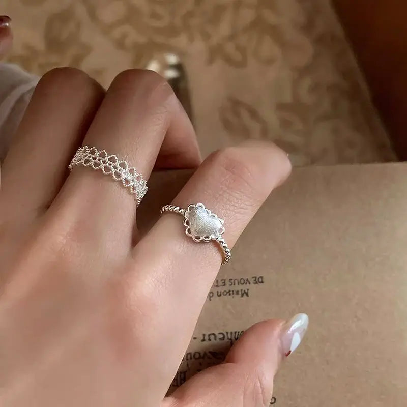 The One1| Sliver Heartlet Ring, Sterling Sliver
