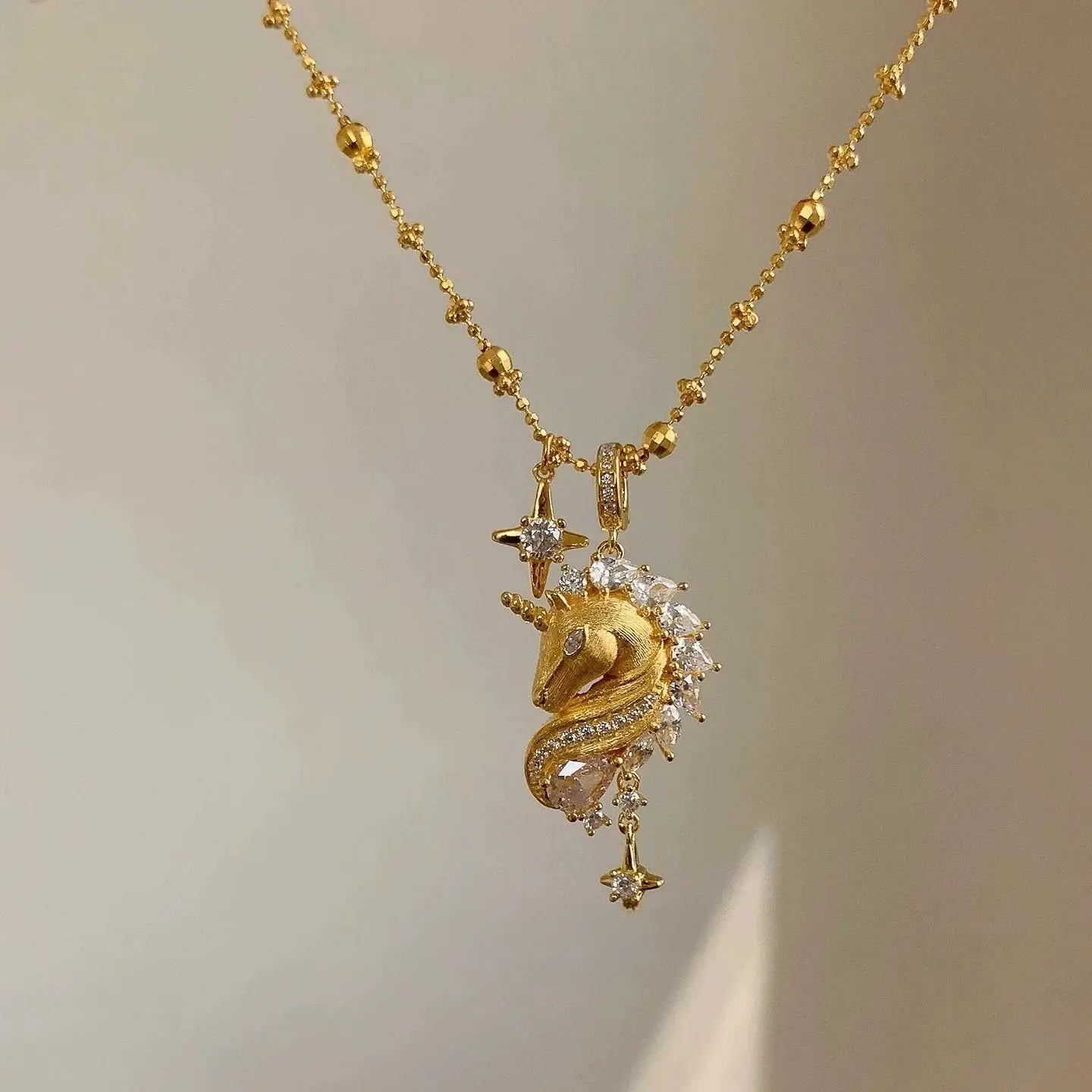 The One1| Pure Sliver Unicorn Diamond Necklace