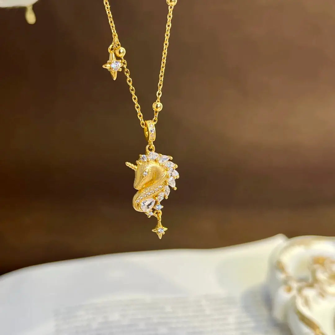 The One1| Pure Sliver Unicorn Diamond Necklace