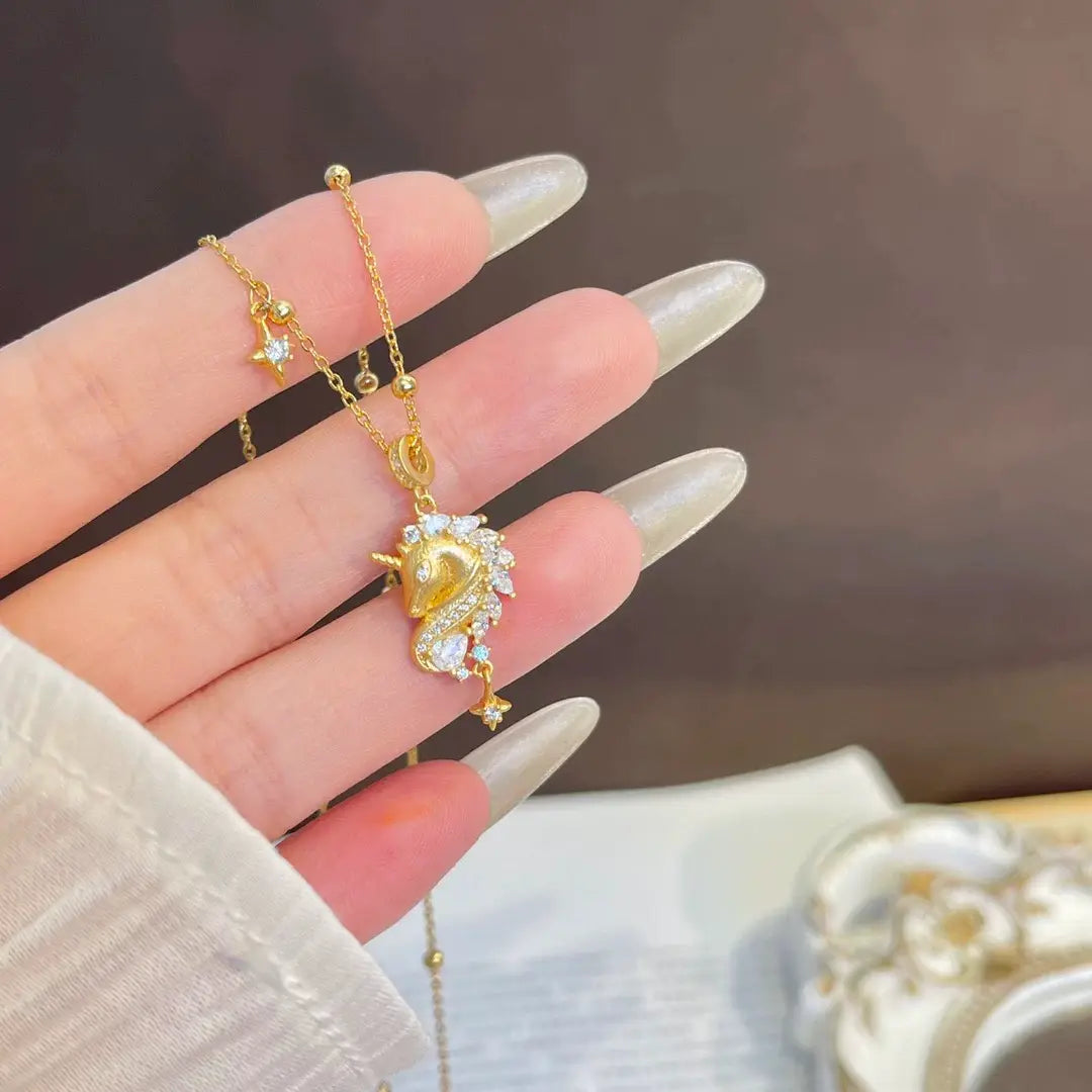 The One1| Pure Sliver Unicorn Diamond Necklace