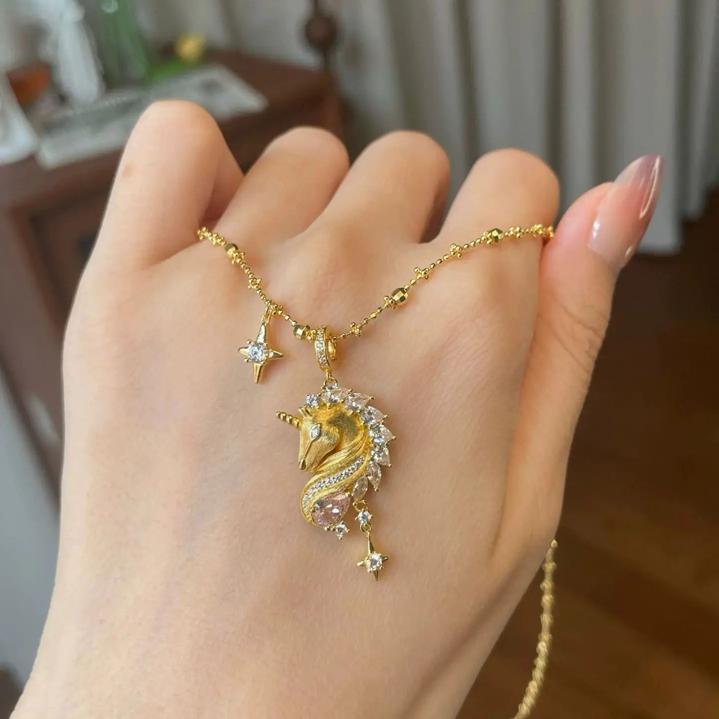 The One1| Pure Sliver Unicorn Diamond Necklace
