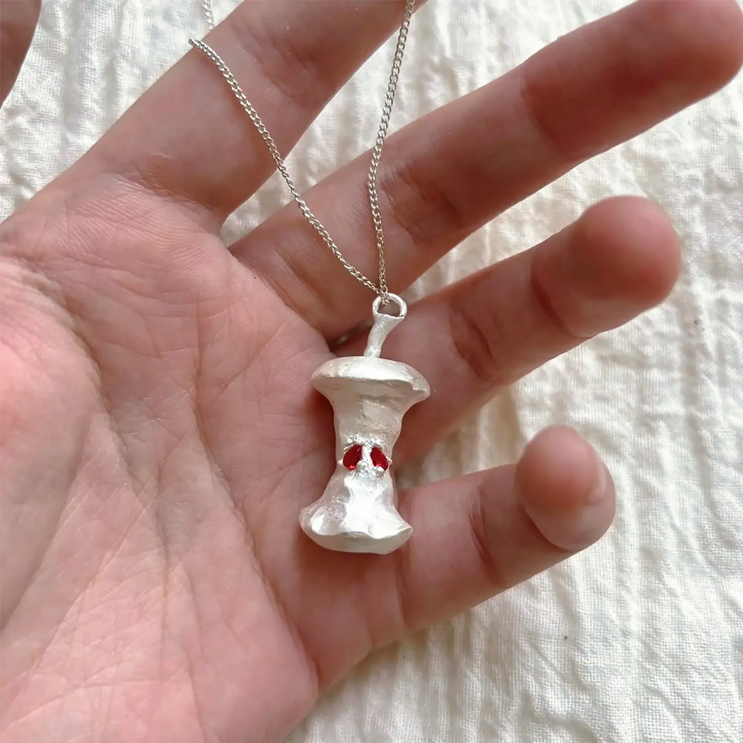 The One1| Sliver Apple Core Necklace