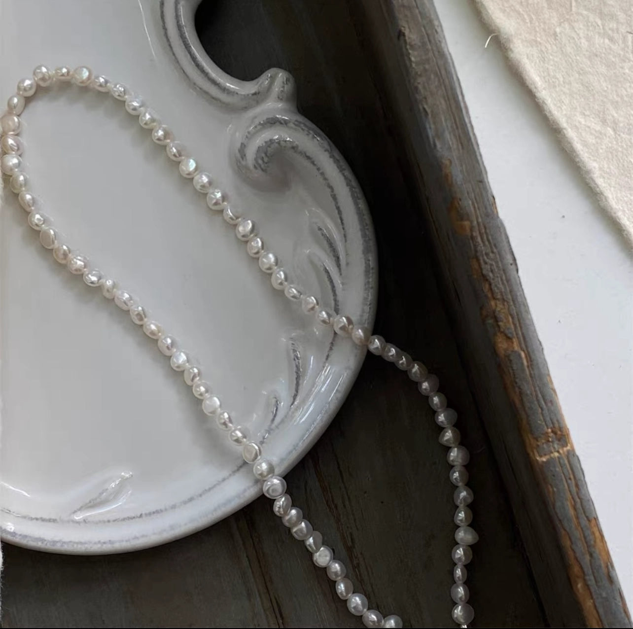 The One1| Real Freshwater Baroque Pearl Necklace Choker for Women, 2-4mm Pearl Necklace, Summer Gift for Her