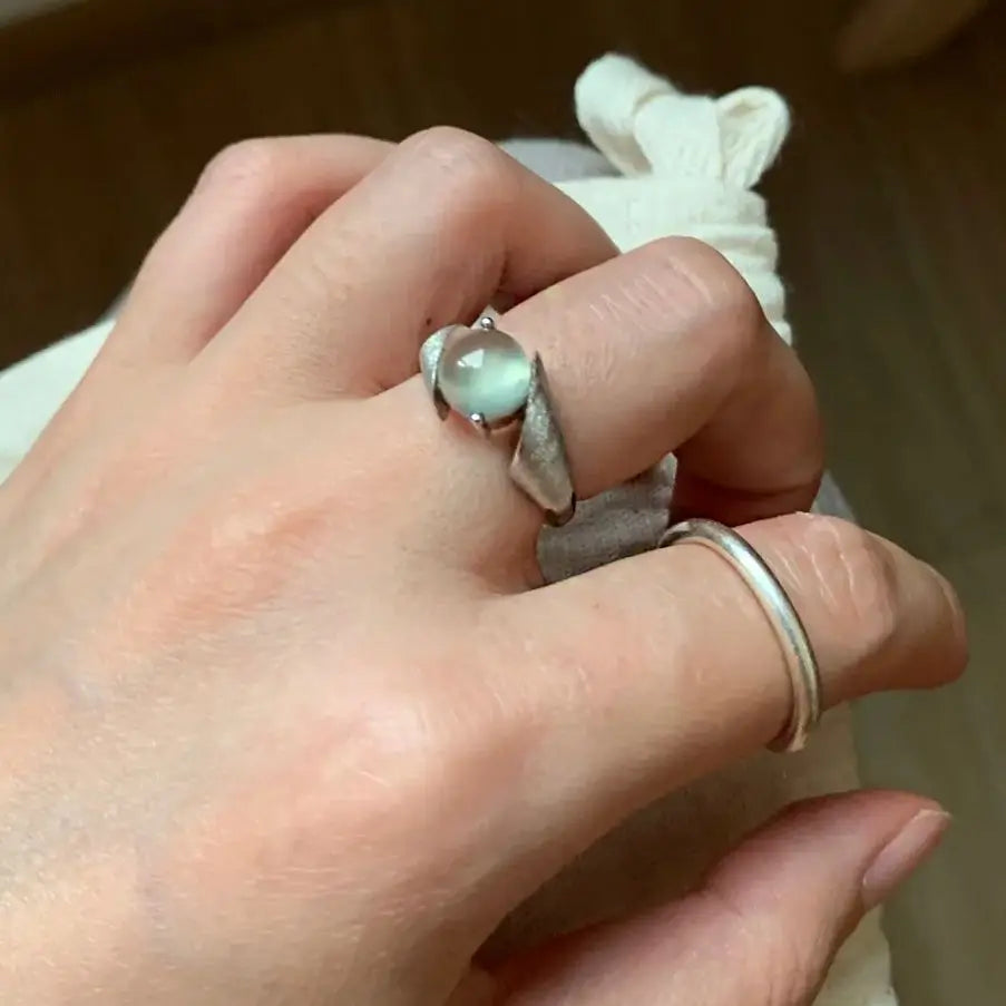 The One1| Sliver Swirl Prehnite Ring