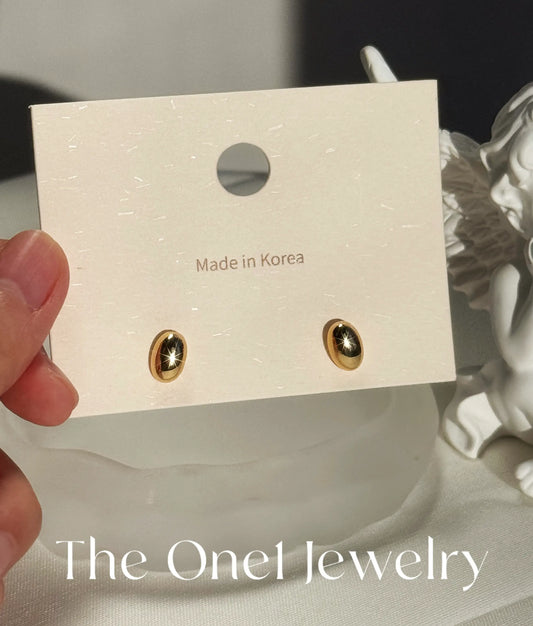 THE ONE1 - 24K Gold Minimal Bean Earrings
