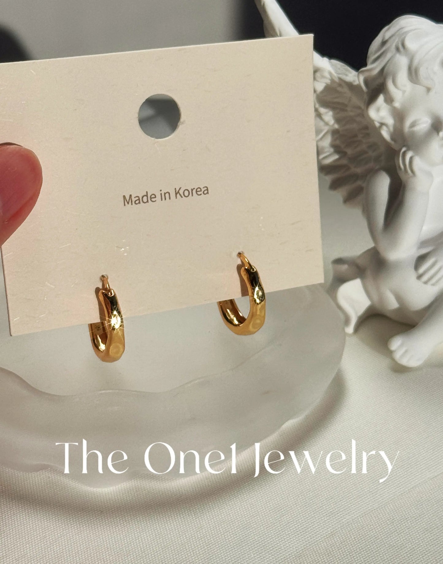THE ONE1 - 24K Gold Subtle Textured Hoop Earrings