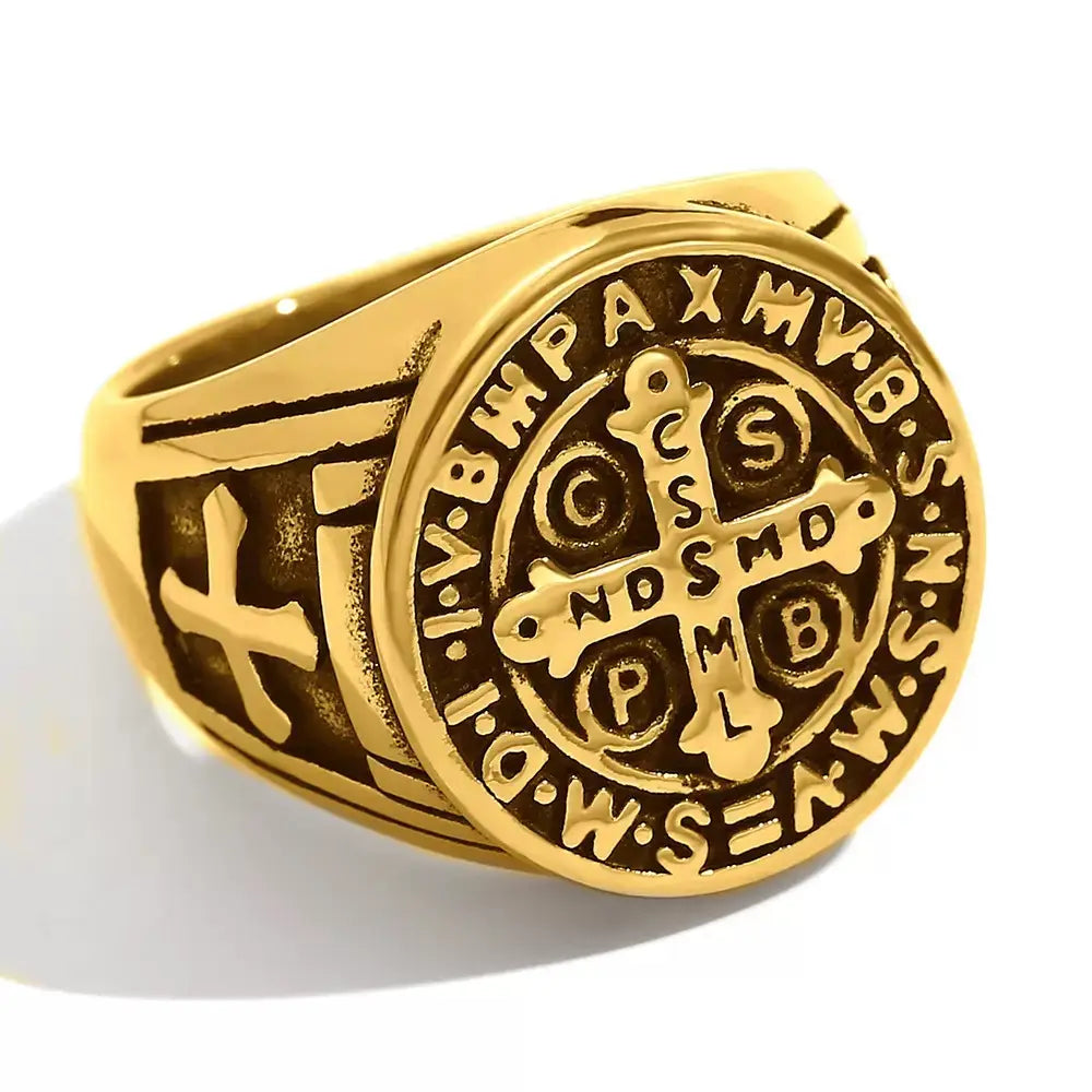 The One1| Waterproof Vintage Cross Letter Ring for Men