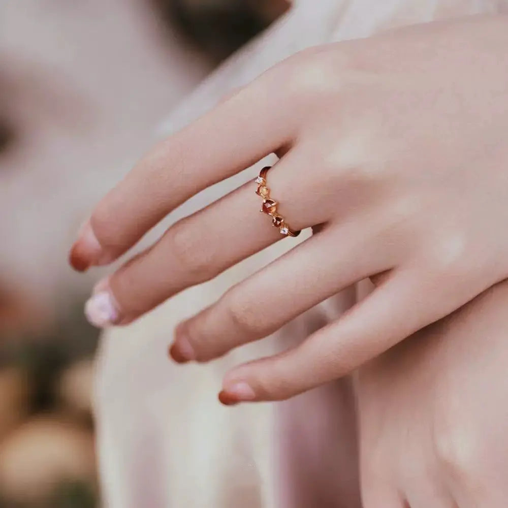 The One1| Orange Garnet Open Ring