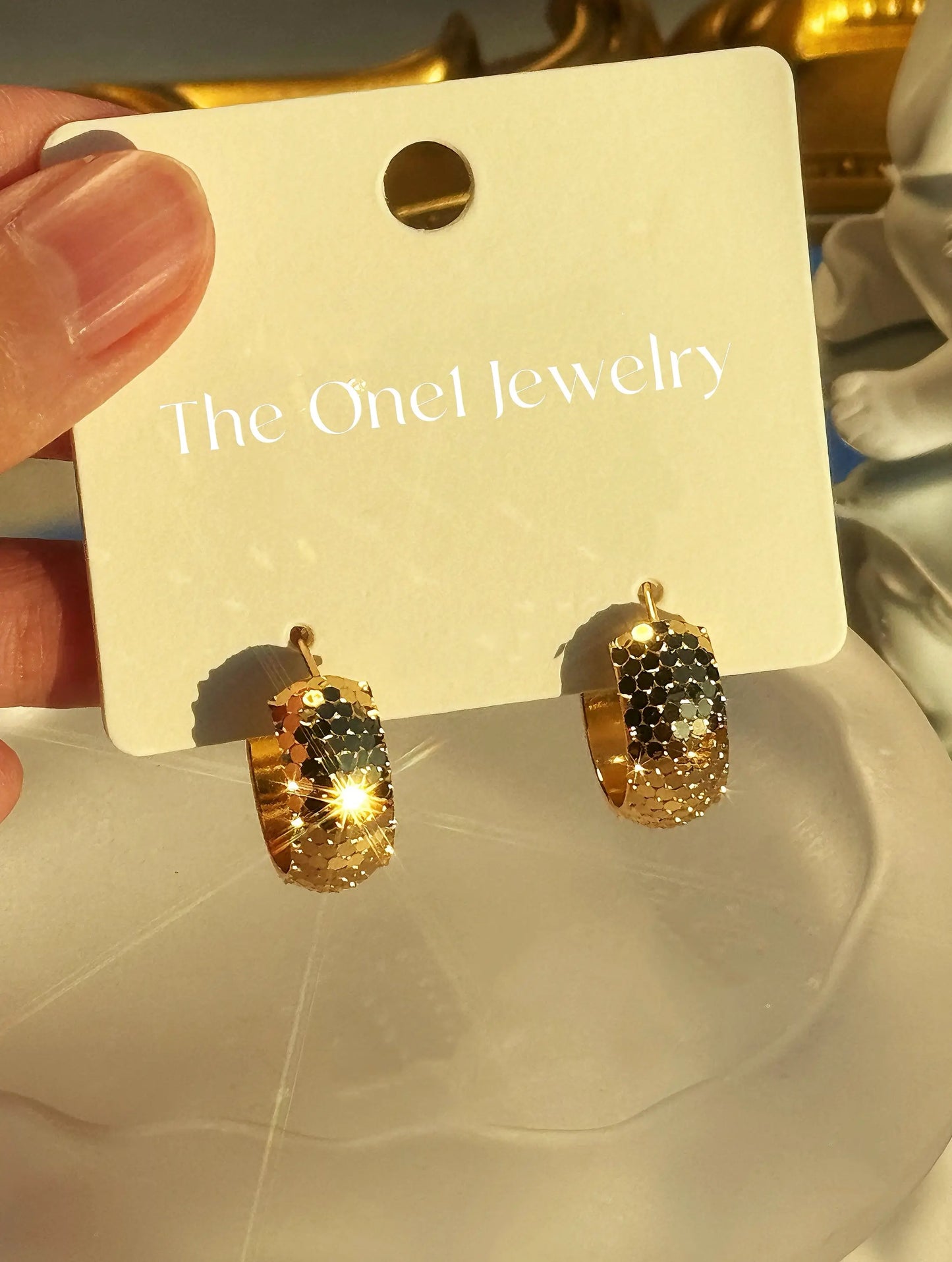 The One1- Disco Ball Hoop Earrings