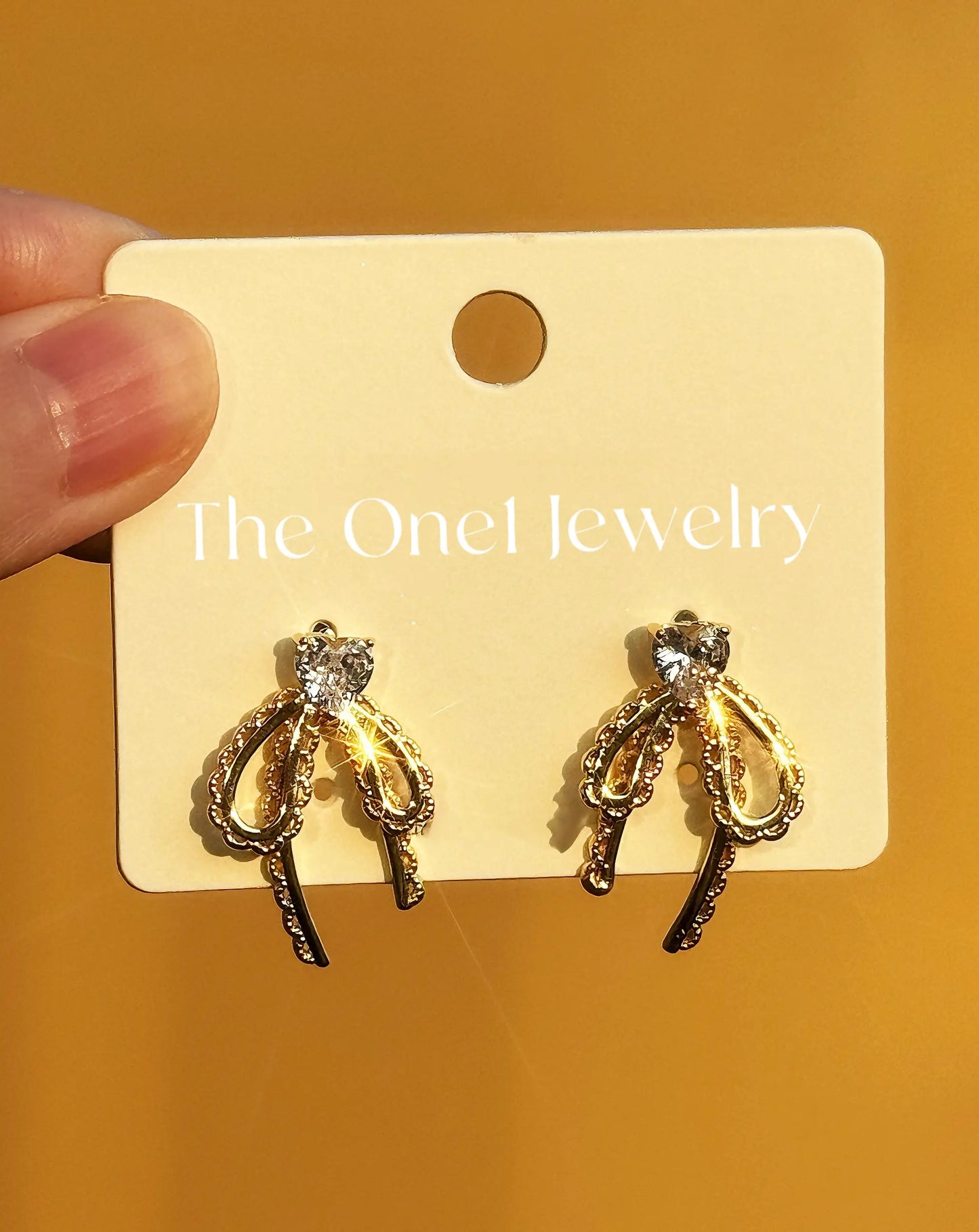 The One1- Ribbon Bow Drop Earrings