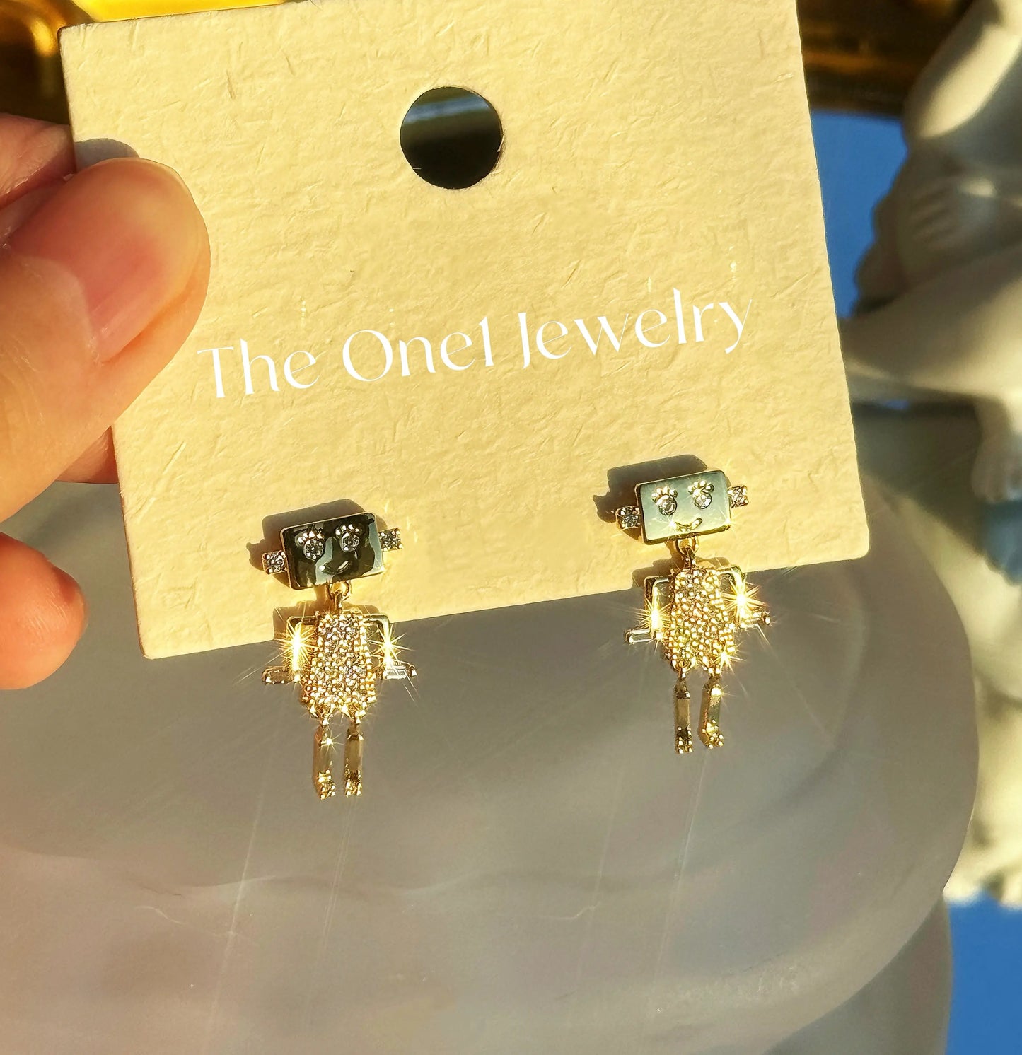 The One1- Sparkle Robot Earrings