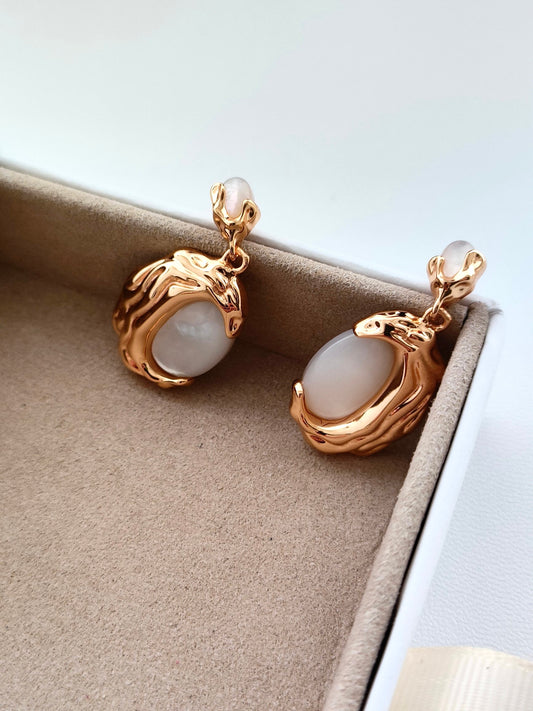 The One1| Pure silver mother-of-pearl earrings for woman