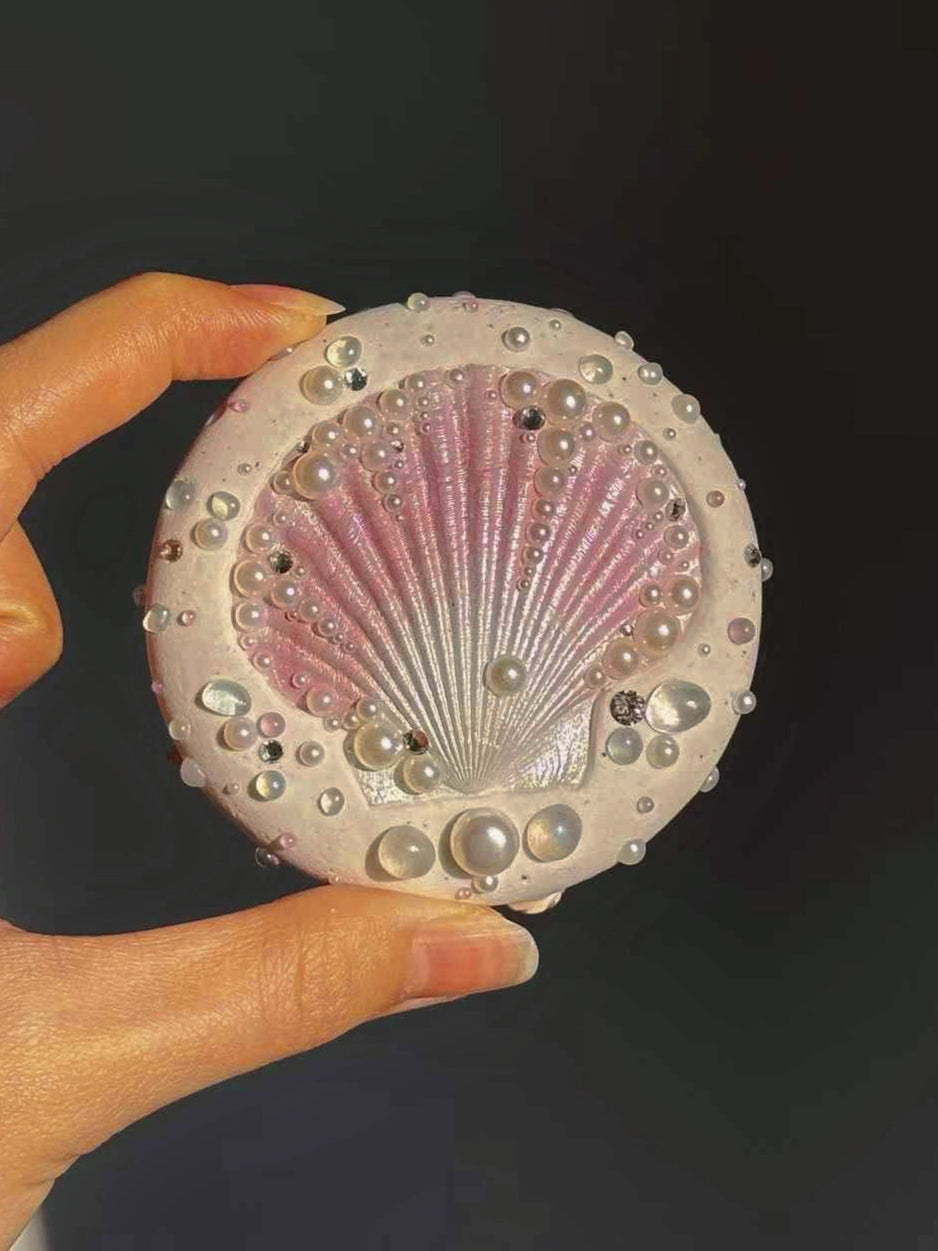 The One1 |Handmade Shell mirror with lovely pink, Summer shell pearl,  best gift for her