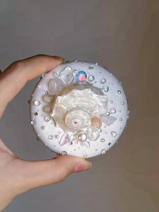 The One1 | Handmade Conch Shell mirror with baby pink, Summer shell pearl,  best gift for her