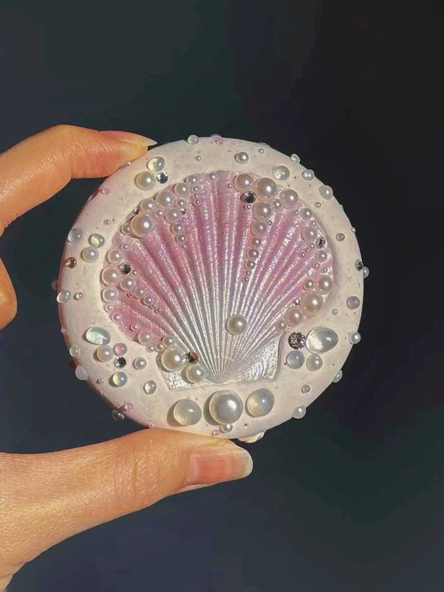 The One1 |Handmade Shell mirror with lovely pink, Summer shell pearl,  best gift for her