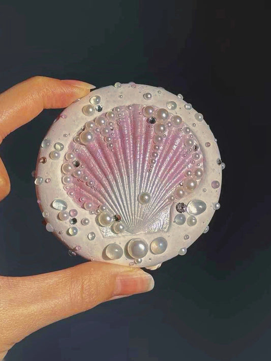The One1 |Handmade Shell mirror with lovely pink, Summer shell pearl,  best gift for her