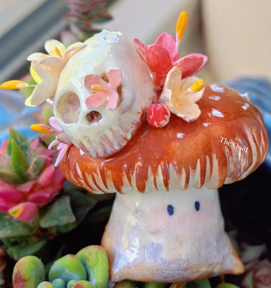 The One1| Tiny Skull Mushroom, Handmade craft, best gift for her/kid