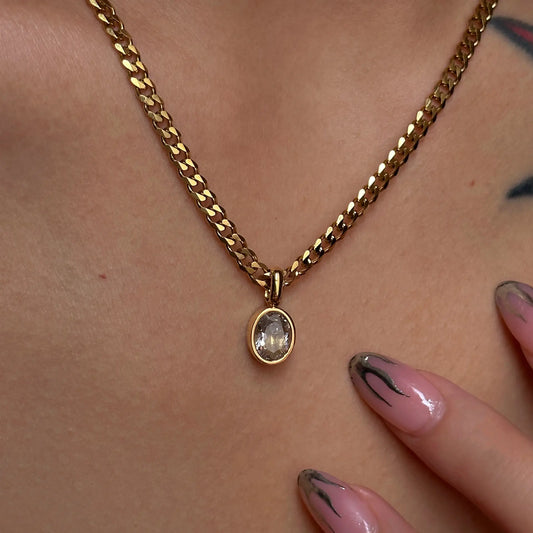 The One1| Diamond Cuban Necklace for man and woman, 18k gold plated