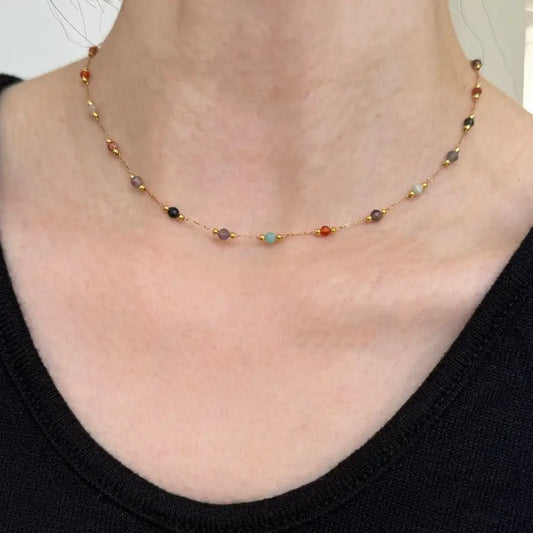 The One1| Dainty Color Bead Chain for woman