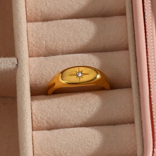 The One1| Eight-Point Star Diamond Ring, Waterproof and Colorfast