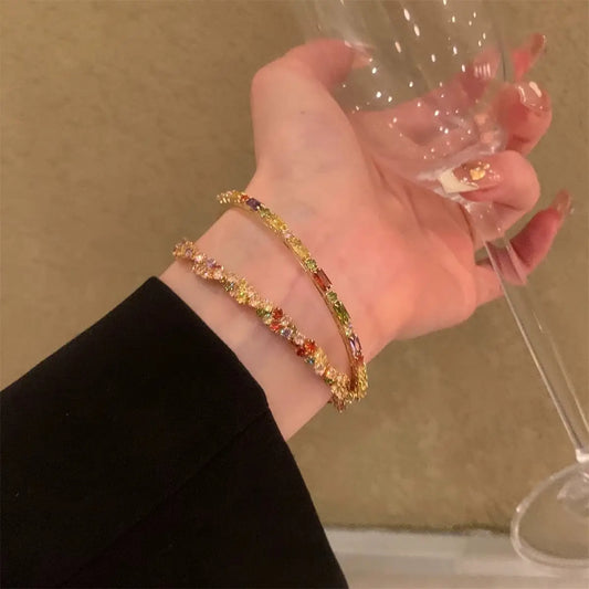 The One1| Rainbow Stone Bracelet/Bangle, Adjustable