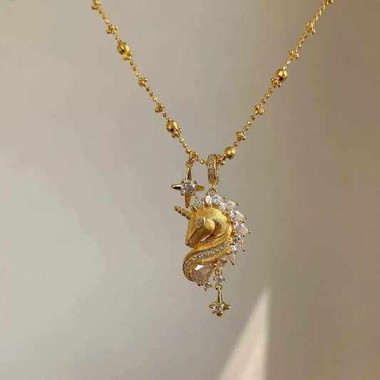 The One1| Pure Sliver Unicorn Diamond Necklace