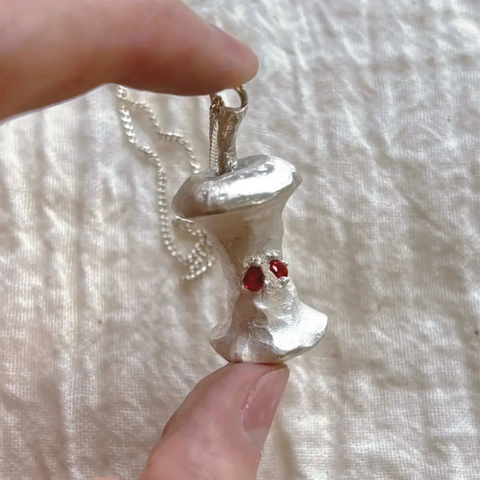 The One1| Sliver Apple Core Necklace